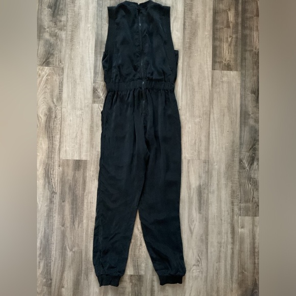 Alice + Olivia Zila Sleeveless Jumpsuit Women's XSBlack Solid Tie Waist Zip Back - Picture 7 of 9